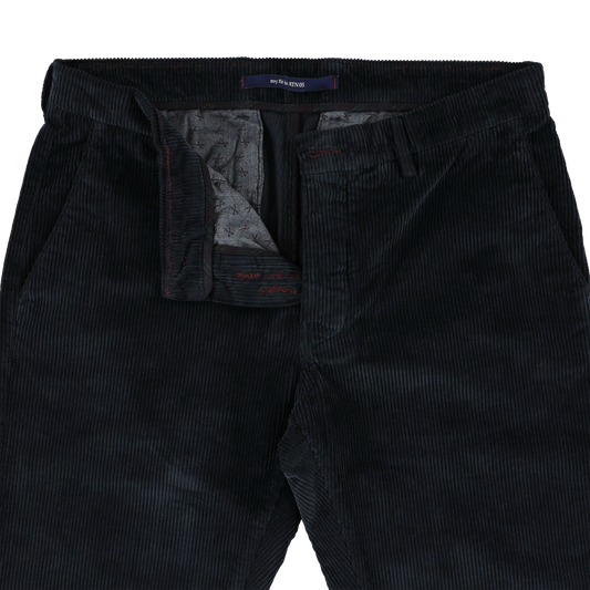 Navy corduroy slim fit broek Atelier Noterman - ATN05-A89 2052/018