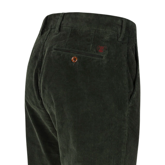 Donkergroene corduroy slim fit broek Atelier Noterman - ATN05-A89 2052/333