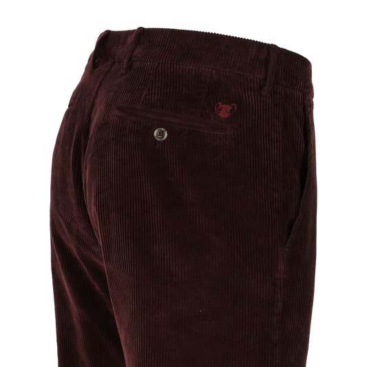 Bordeauxrode corduroy slim fit broek Atelier Noterman - ATN05-A89 2052/601