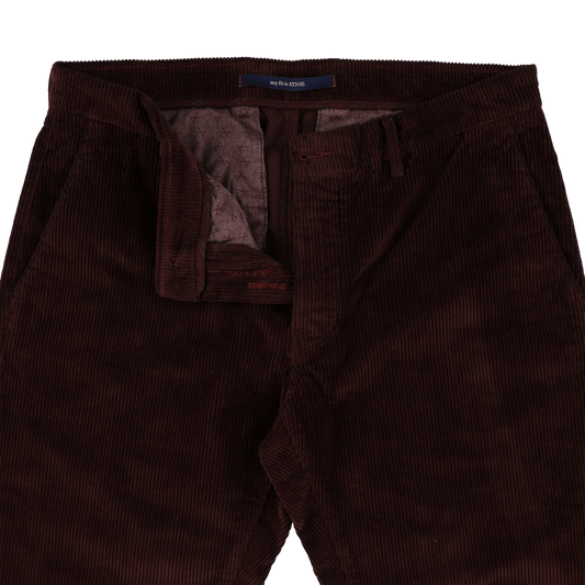 Bordeauxrode corduroy slim fit broek Atelier Noterman - ATN05-A89 2052/601