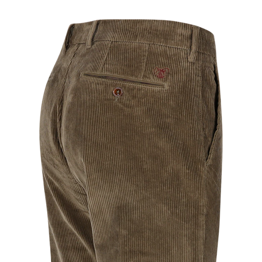 Donkerbeige corduroy slim fit broek Atelier Noterman - ATN05-A89 2052/839