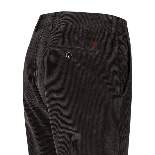 Donkerbruine corduroy slim fit broek Atelier Noterman - ATN05-A89 2052/840