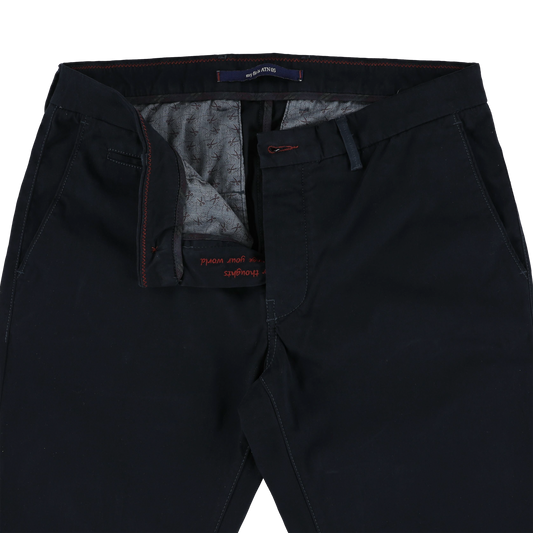Navy katoenen slim fit broek Atelier Noterman - ATN05-A89 2049/240