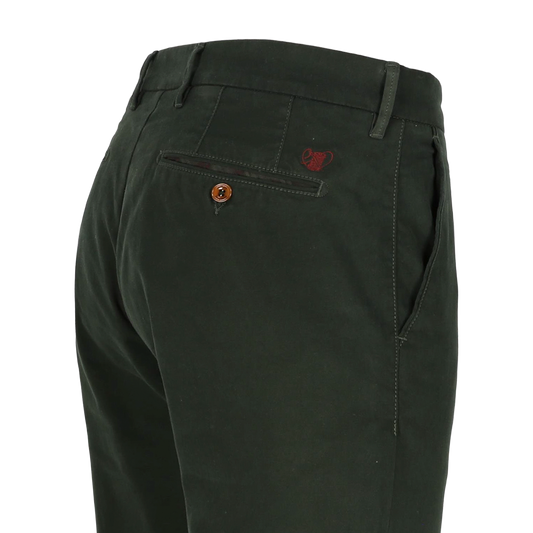 Donkergroene katoenen slim fit broek Atelier Noterman - ATN05-A89 2049/333