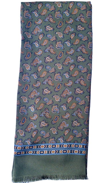 Green silk scarf with paisley City Sport - 871730-2-4-6