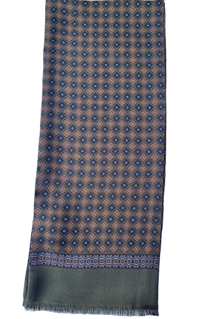 Green silk scarf with print City Sport - 871751-3-4-5