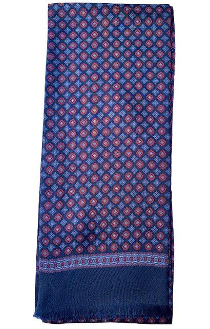 Navy zijden sjaal met print City Sport - 871751-3-4-5