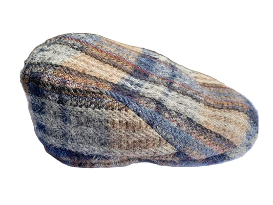 Blue grey checkered woolen cap City Sport - 5503