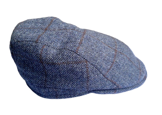 Blauw geruite wollen pet City Sport - 5467