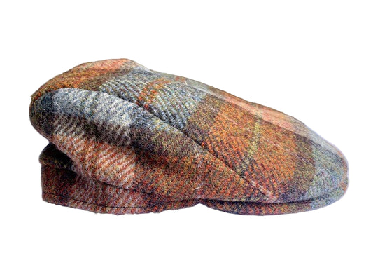 Rust checkered woolen cap City Sport - 5497