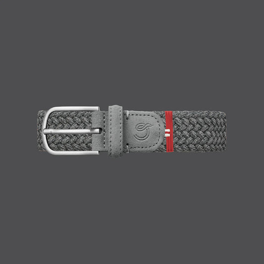 Light grey suede wool effect elastic woven belt La Boucle - Dundee