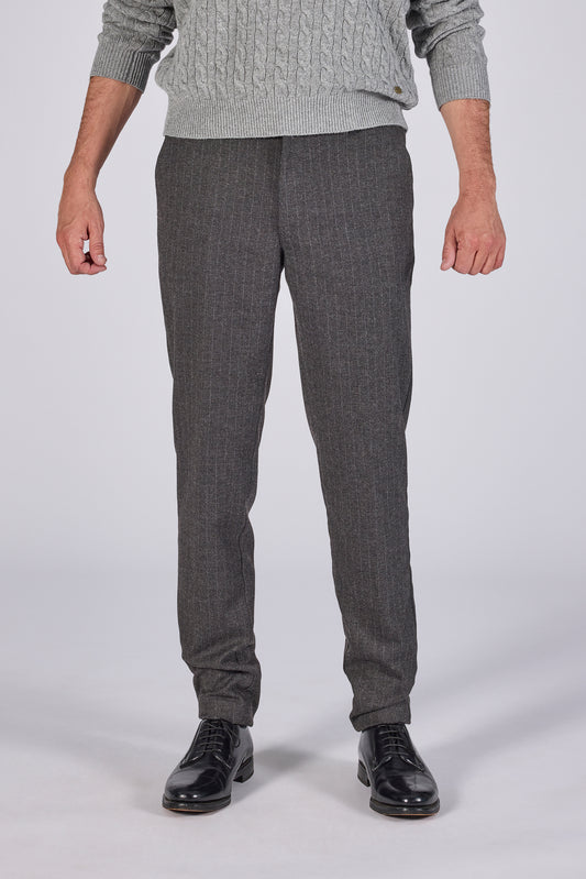 Dark grey striped relaxed fit trousers Zilton - Elliot 72/281