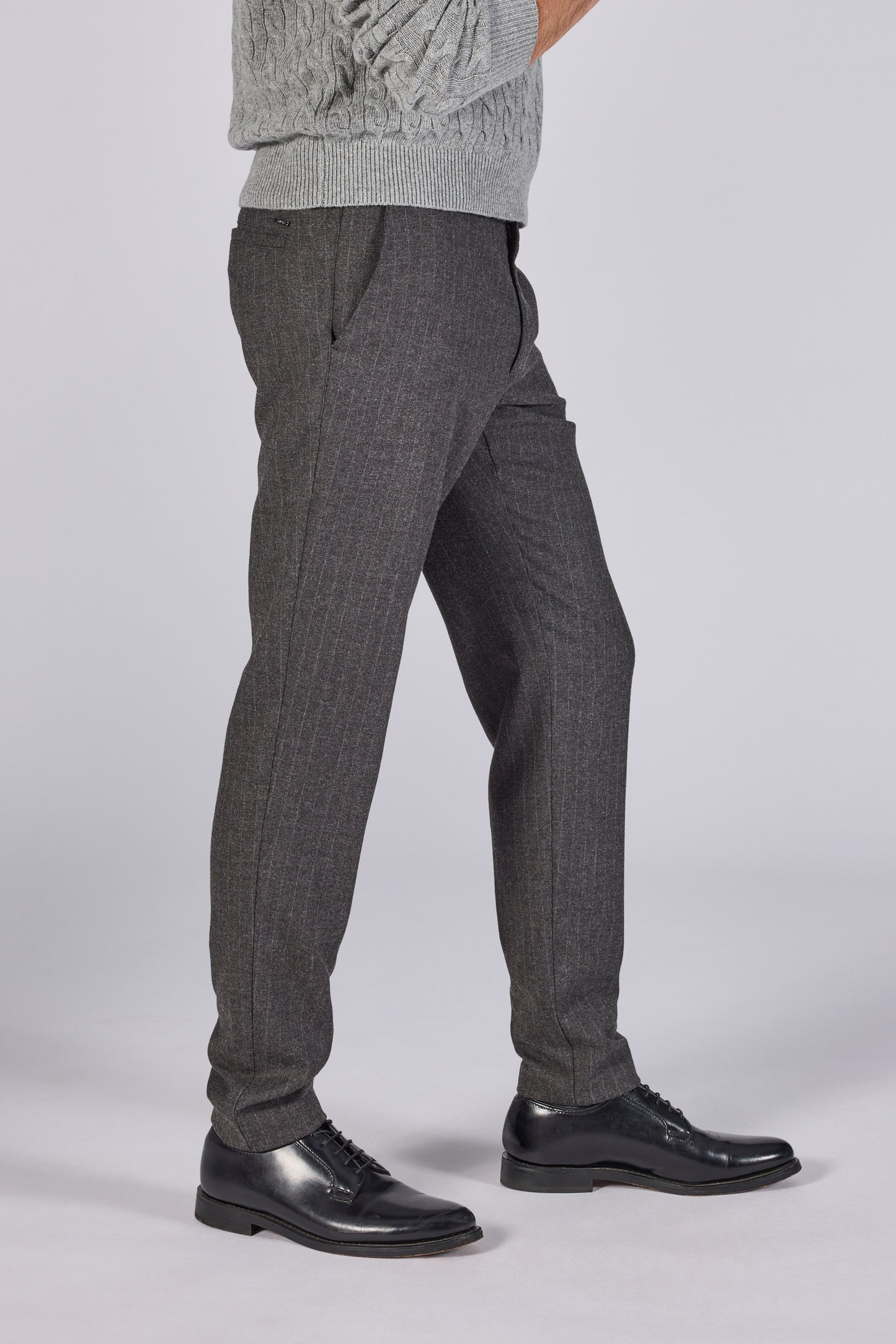 Dark grey striped relaxed fit trousers Zilton - Elliot 72/281