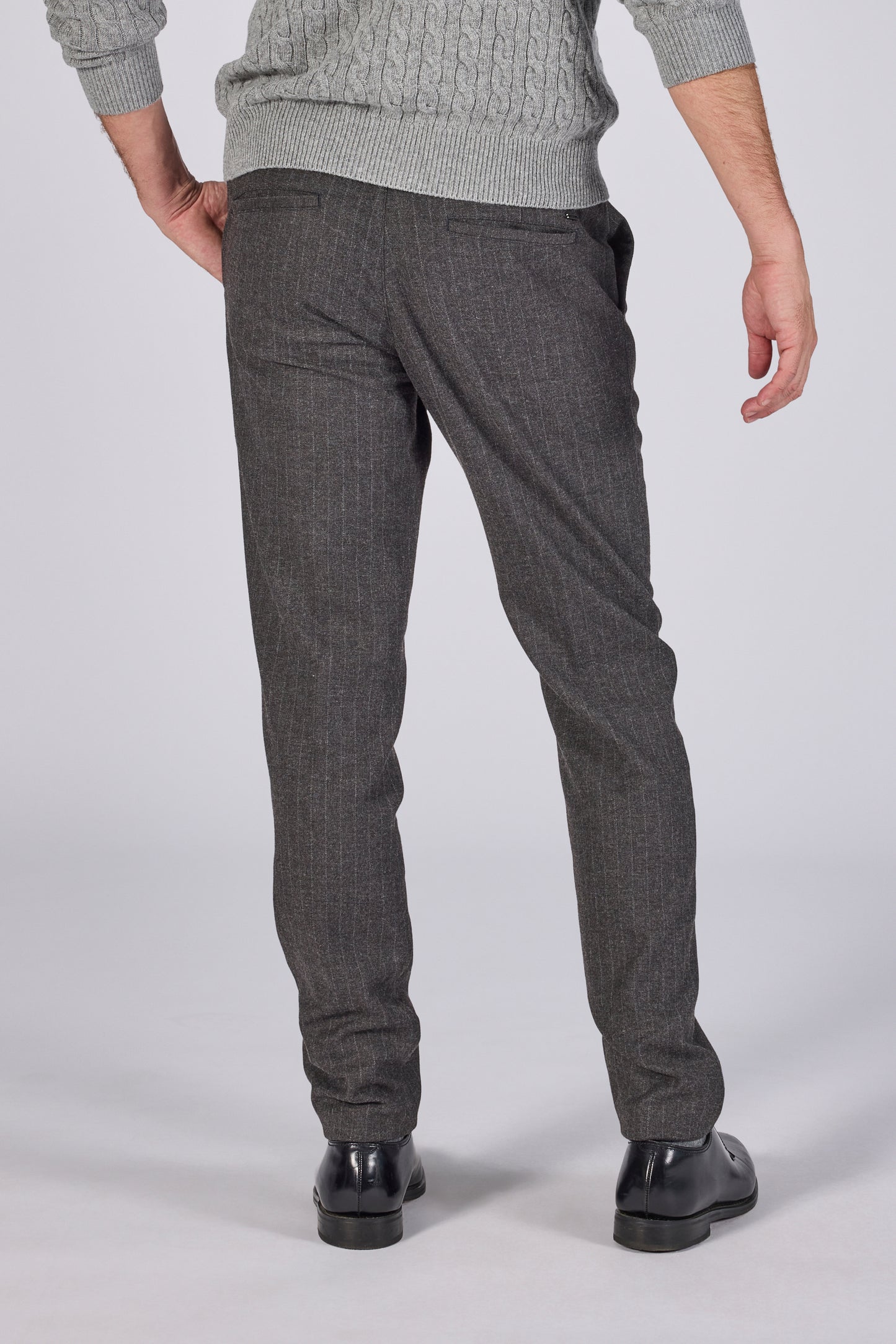 Dark grey striped relaxed fit trousers Zilton - Elliot 72/281
