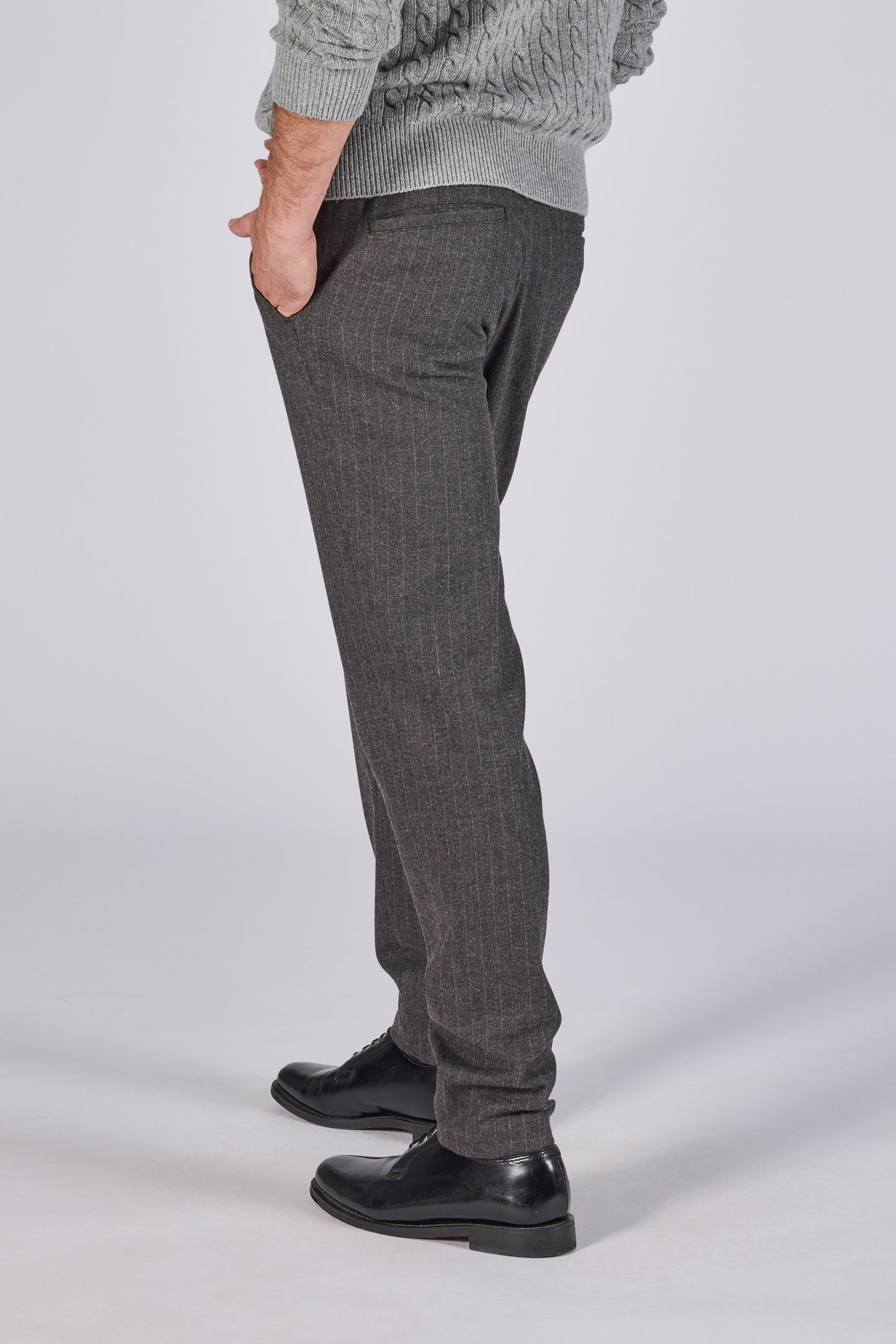 Dark grey striped relaxed fit trousers Zilton - Elliot 72/281
