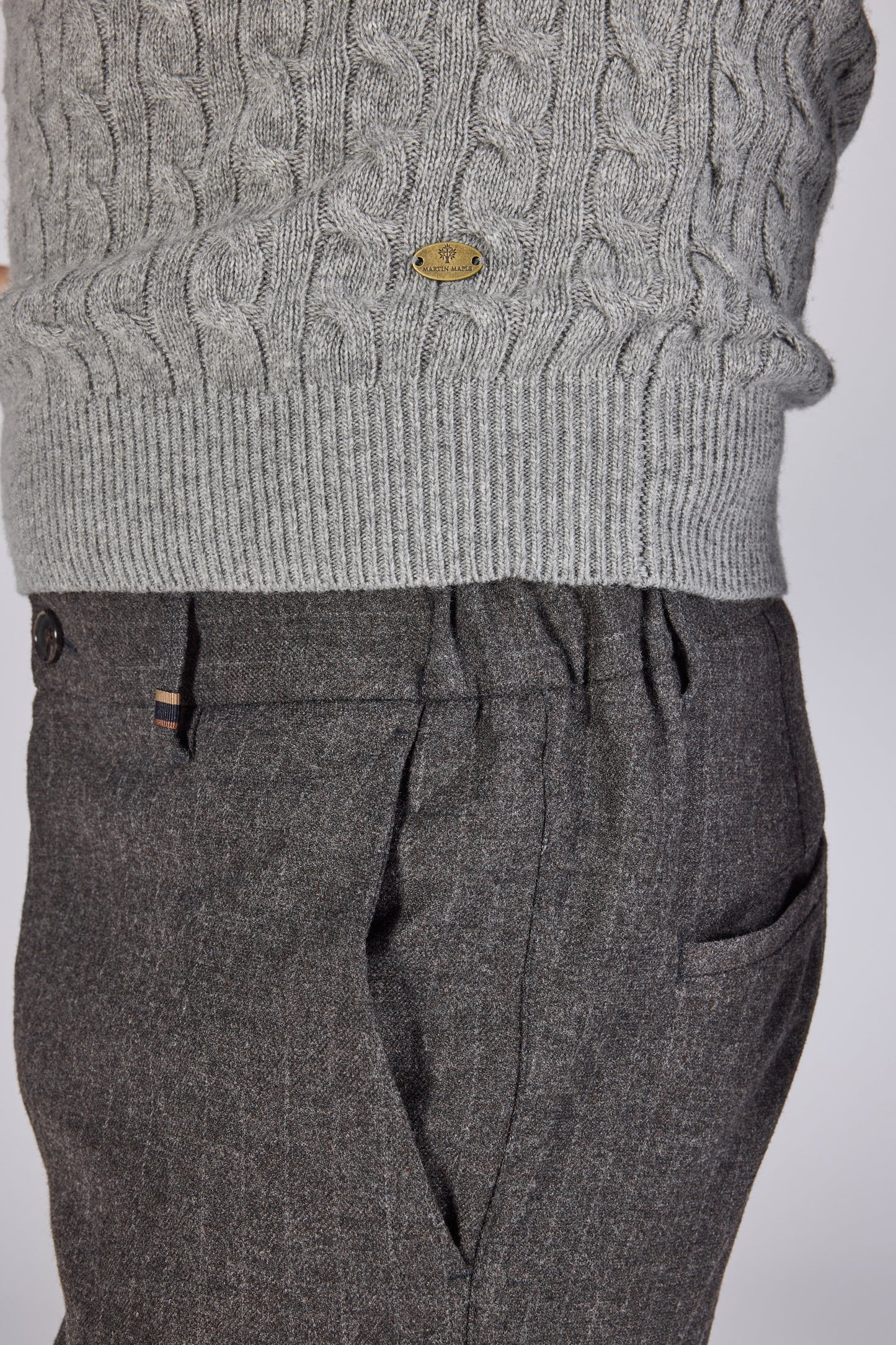 Dark grey striped relaxed fit trousers Zilton - Elliot 72/281