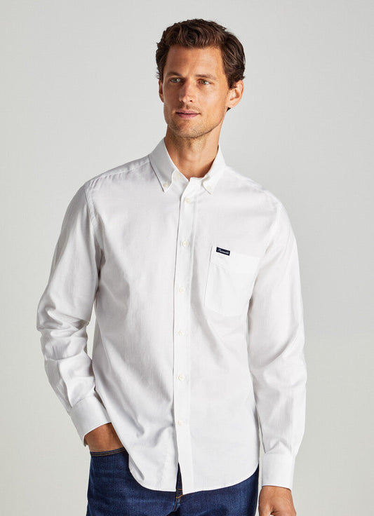White cotton regular fit shirt Façonnable - FM301600/800