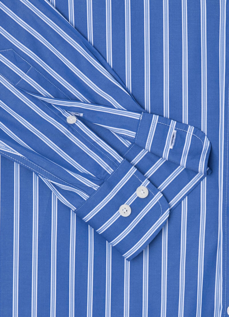 Blue striped cotton regular fit shirt Façonnable - FM301690/5AL