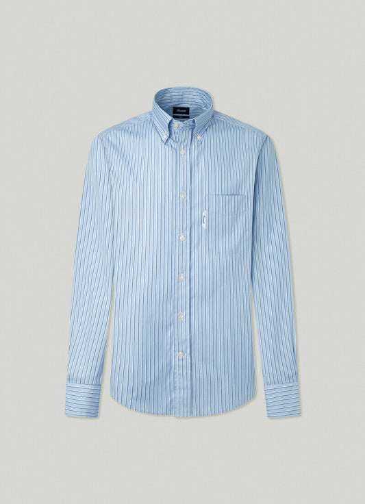 Blue striped cotton regular fit shirt Façonnable - FM301734/543