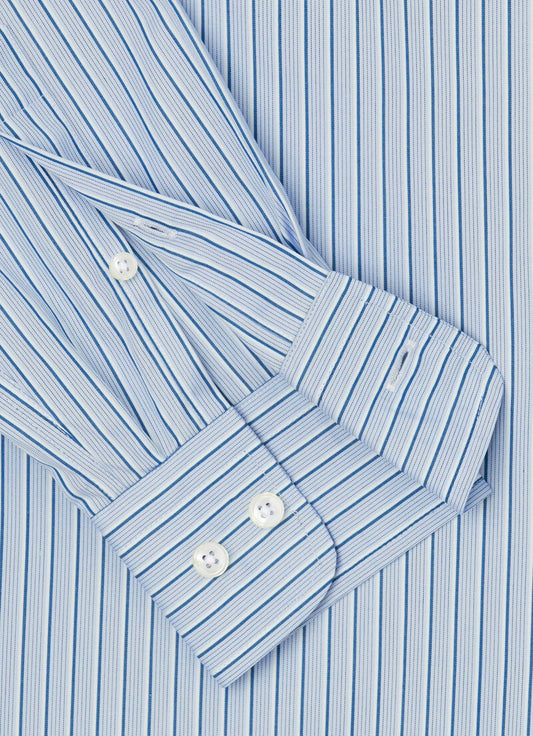 Blue striped cotton regular fit shirt Façonnable - FM301734/543