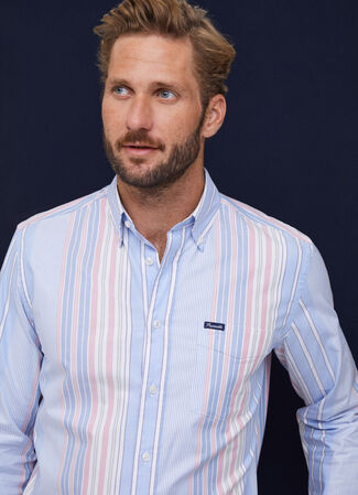 Pink striped cotton regular fit shirt Façonnable - FM301784/0AA