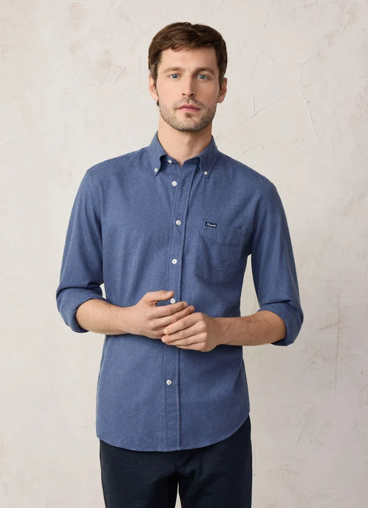 Indigo flanellen regular fit overhemd Façonnable - FM301863/559