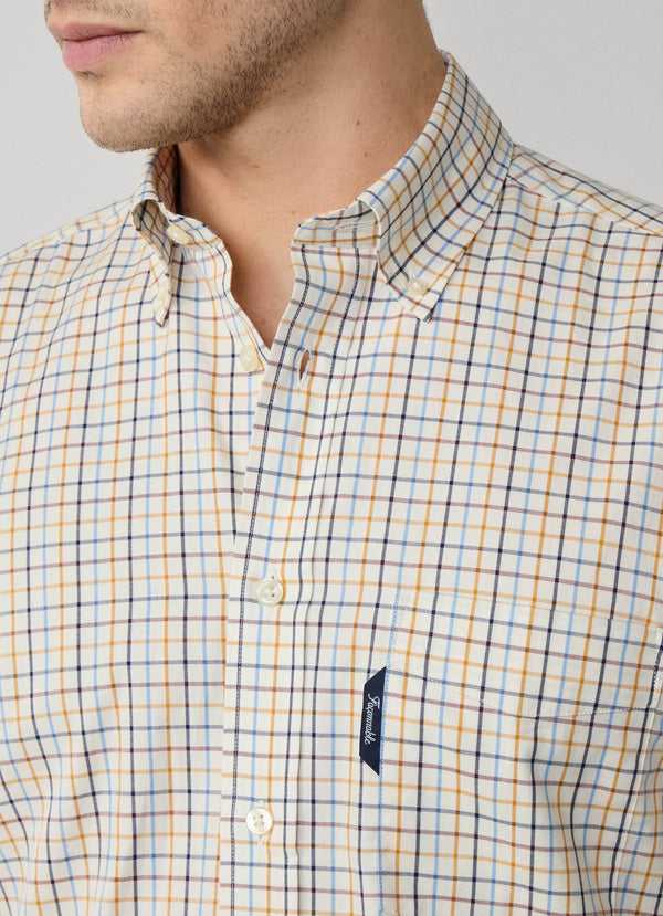 Yellow checkered regular fit shirt Façonnable - FM302061/027