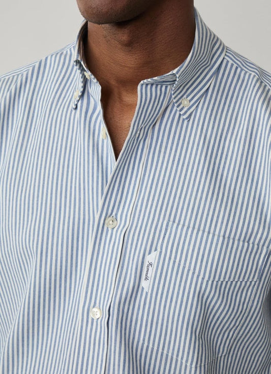 Blue striped cotton regular fit shirt Façonnable - FM302102/559