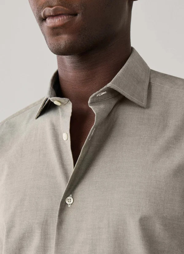 Greige cotton regular fit shirt Façonnable - FM302293/791