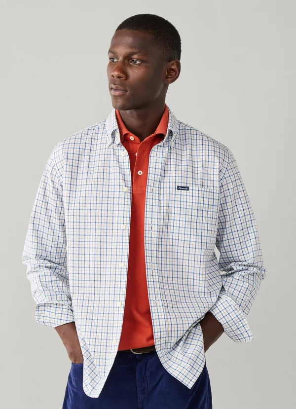Beige checkered cotton regular fit shirt Façonnable - FM302293