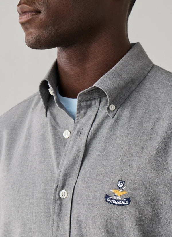 Grey cotton regular fit shirt Façonnable - FM302307