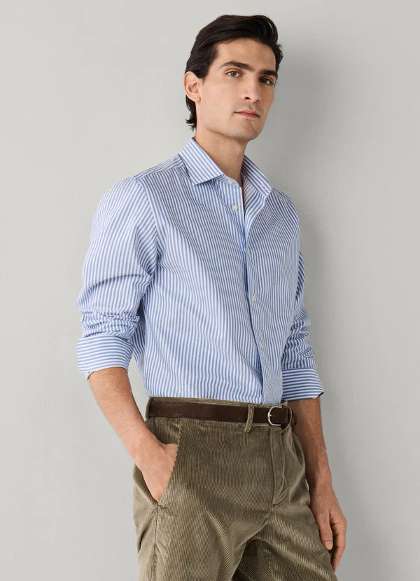 Burgundy striped cotton regular fit shirt Façonnable - FM302314/499
