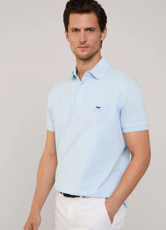 Lichtblauw katoenen regular fit poloshirt Façonnable - FM540497/522