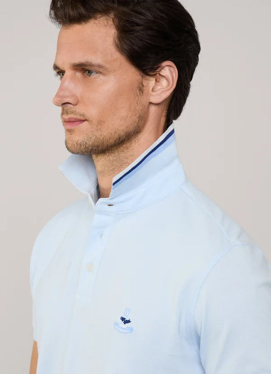 Lichtblauw katoenen regular fit poloshirt Façonnable - FM540497/522