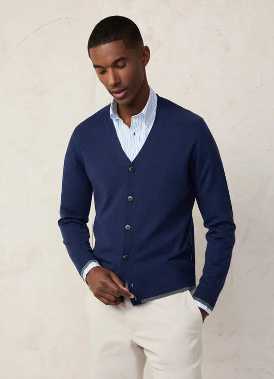  Navy merino gilet with buttons Façonnable - FM700378/585