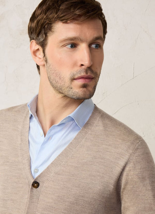  Beige merino gilet with buttons Façonnable - FM700378/833