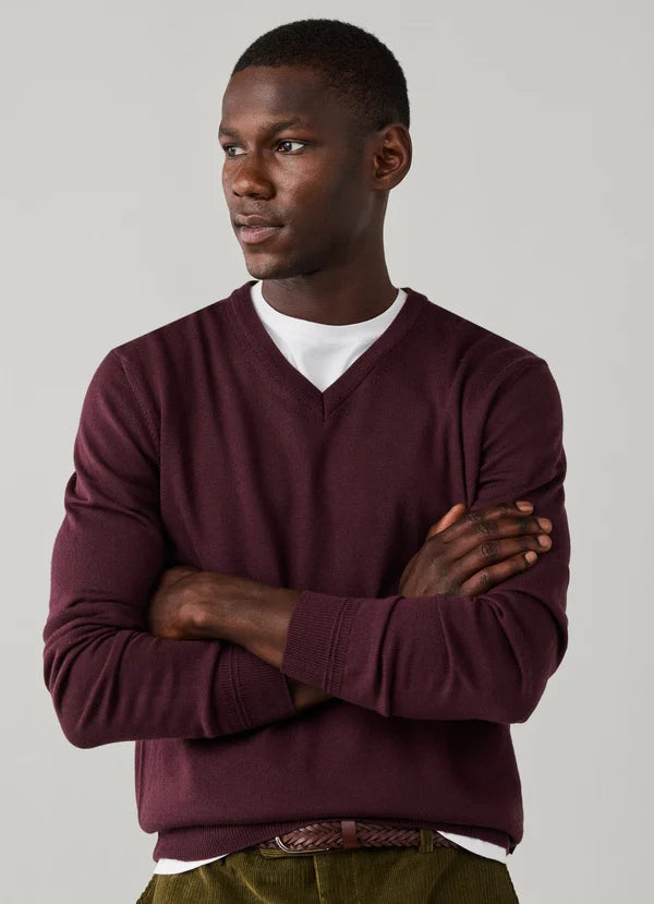 Navy woolen V-neck pullover Façonnable - FM700407/575