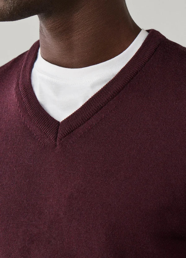 Navy woolen V-neck pullover Façonnable - FM700407/575