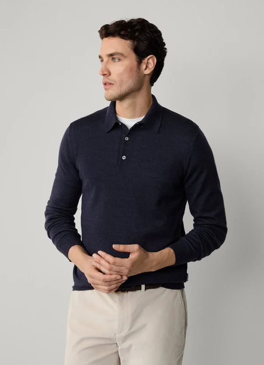 Navy woolen long sleeve polo Façonnable - FM700413/585