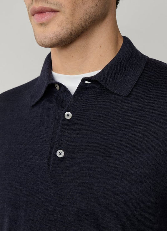 Navy woolen long sleeve polo Façonnable - FM700413/585