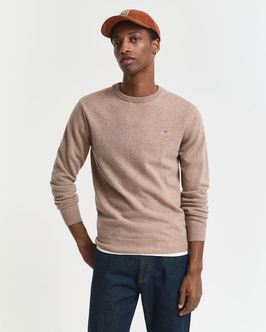 Sand woolen crew neck pullover Gant - 87211/295