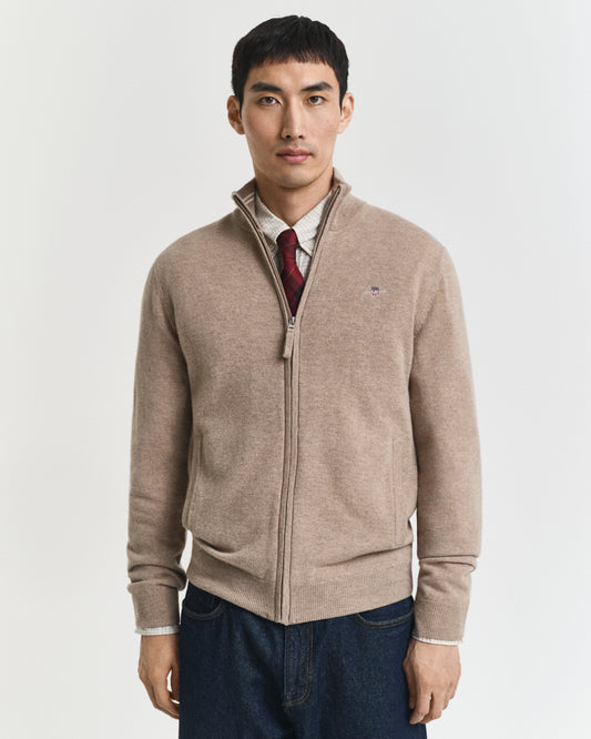Sand woolen full zip cardigan Gant - 87214/295