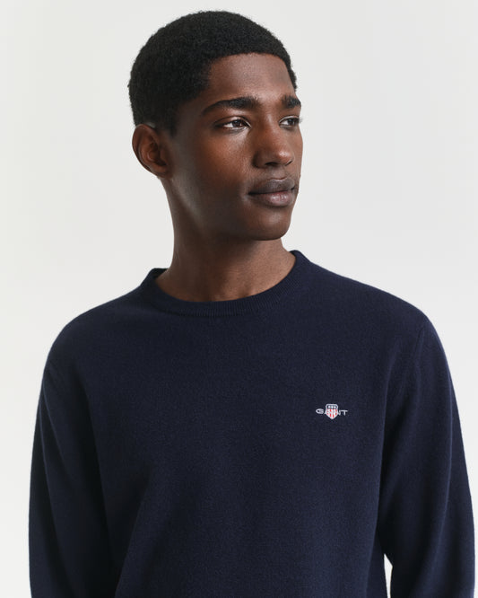 Navy woolen crew neck pullover Gant - 87211/410