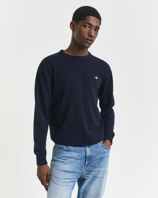 Navy woolen crew neck pullover Gant - 87211/410