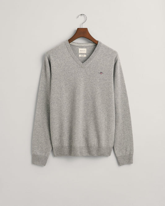 Dark green lambswool V-neck pullover Gant - 87212/374