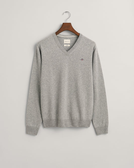 Light grey lambswool V-neck pullover Gant - 87212/93