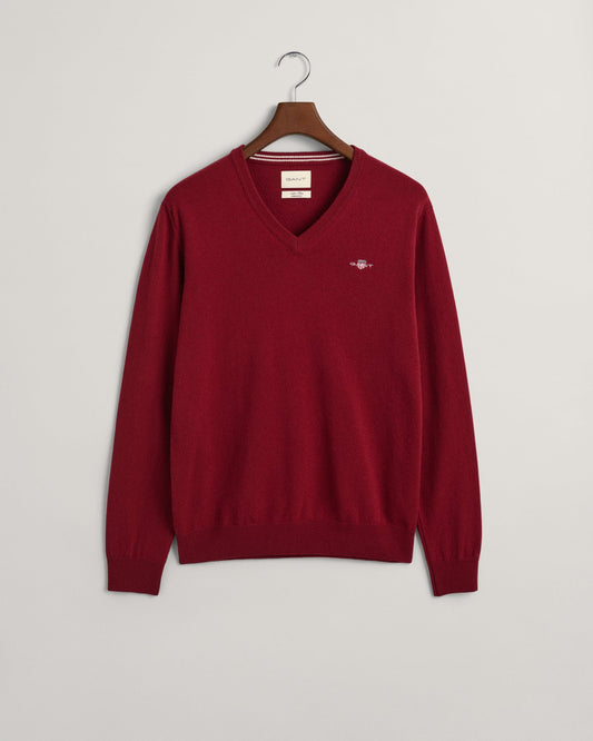 Port red lambswool V-neck pullover Gant - 87212/605