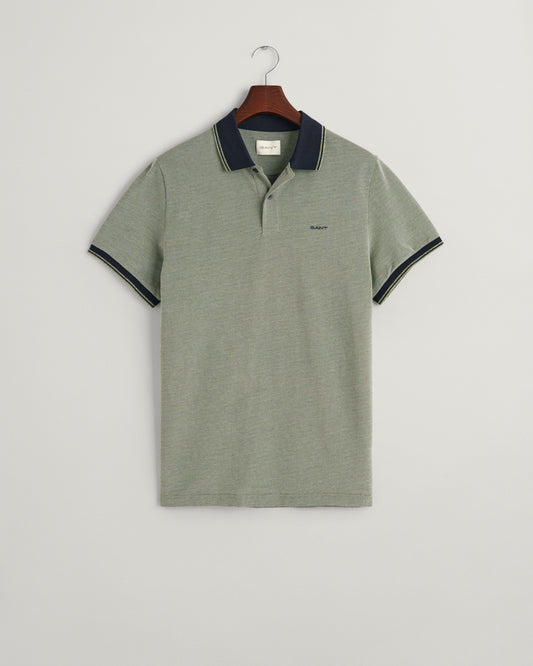 Green structured cotton polo Gant - 2057029/313