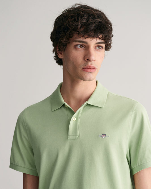 Lichtgroene regular fit katoenen polo Gant - 2210/345