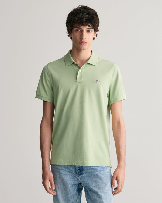 Light green cotton regular fit polo Gant - 2210/345